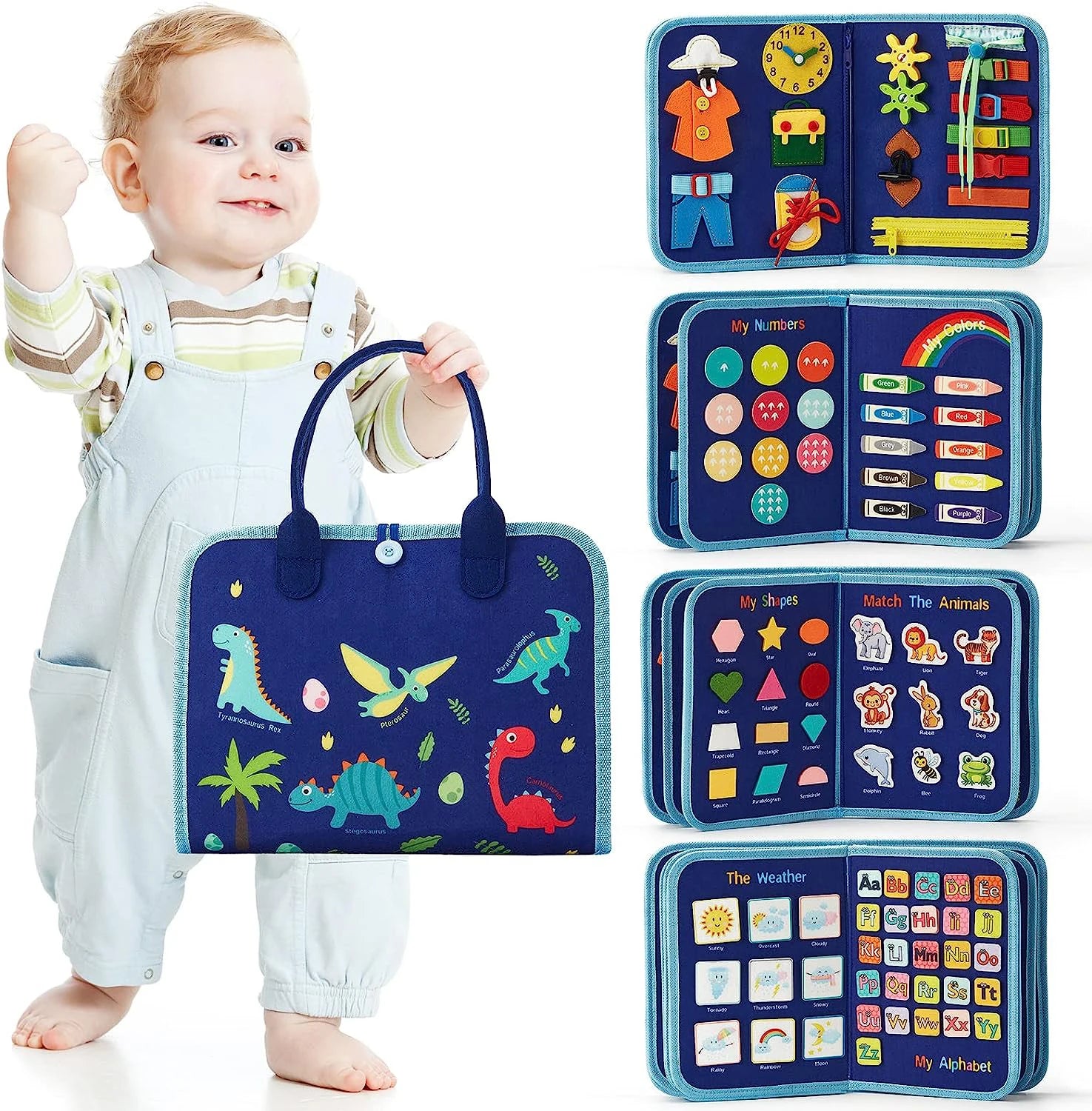 Toddler Montessori Busy Board Activities Education Toys Basic Dress Motor Skills Baby Travel Learning Toys For Christmas Gift