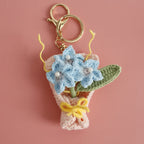 Exquisite Bouquet Series Crochet Keyrings Wholesale Handmaking Bouquet Keychain For Bag Pendant Knitting Flower Keyrings Custom