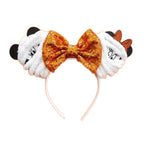 Mouse Ears Headband Cartoon Sequin Bows Headband Birthday Party Christmas Halloween Princess Cosplay Costume For Women Adult
