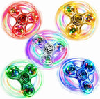 LED Light Up Fidget Spinner Luminous Finger Toy Hand Spinner Stress Reduction and Anxiety Relief Party Favors for Kids Adults