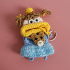 Funny Crochet Keychains Knitting Cute Sausage Mouth Doll Key Holder Knitted Storage Bag Keyrings For Car Keys Wholesale Custom