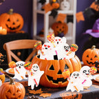 48pcs Ghost Lollipop Holder Happy Halloween Lollipop Decoration Paper Card Trick Or Treat Candy Pack kid Halloween Party