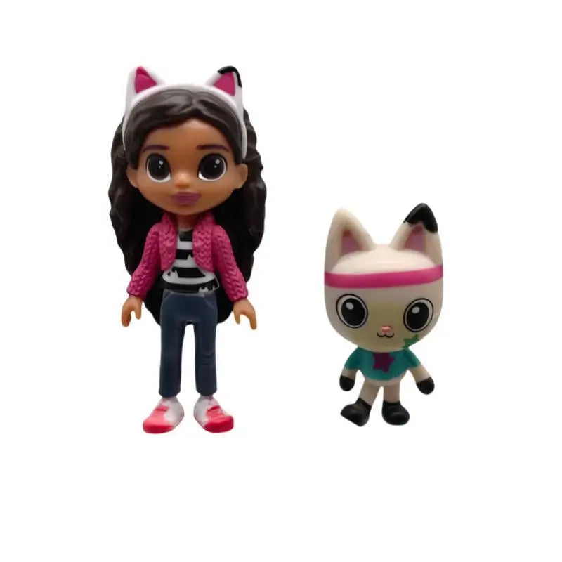 13pcs/set Gabby Dollhouse Mercat Cartoon for Capsule Doll Machine Smiling Car Hug Gaby Dolls action Figure Toy Kids Xmas Gifts