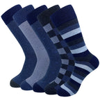 5 Pairs Mens Dress Socks Plus Large Size，High Quality Combed Cotton Crew Socks，Black Cool Argyle Breathable Casual Socks for Men