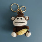 Funny Sheep Doll Crochet Keychains Custom Crochet Cartoon Animal Doll Series Keyring Knitting Bee Doll Cute Keychain Wholesale