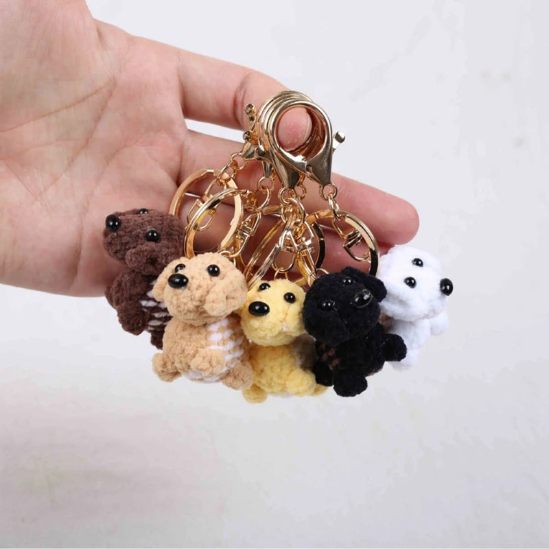 Mini Animal Doll Series Crochet Keychain Knitted Small Rabbit Doll Keyrings Mini Puppy Cute Keychain Wholesale Custom Accessory