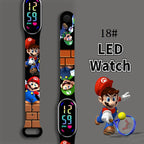 Mario Bros Digital Watch for Kids Waterproof Sport Wristband Luigi Princess Peach Yoshi Bowser Action Figures Children