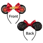 Disney Pixar Cars Kawaii Ear Headbands for Adults Lightning McQueen Hairband Cars on The Road Headwear Girl Bow Hair Accessories