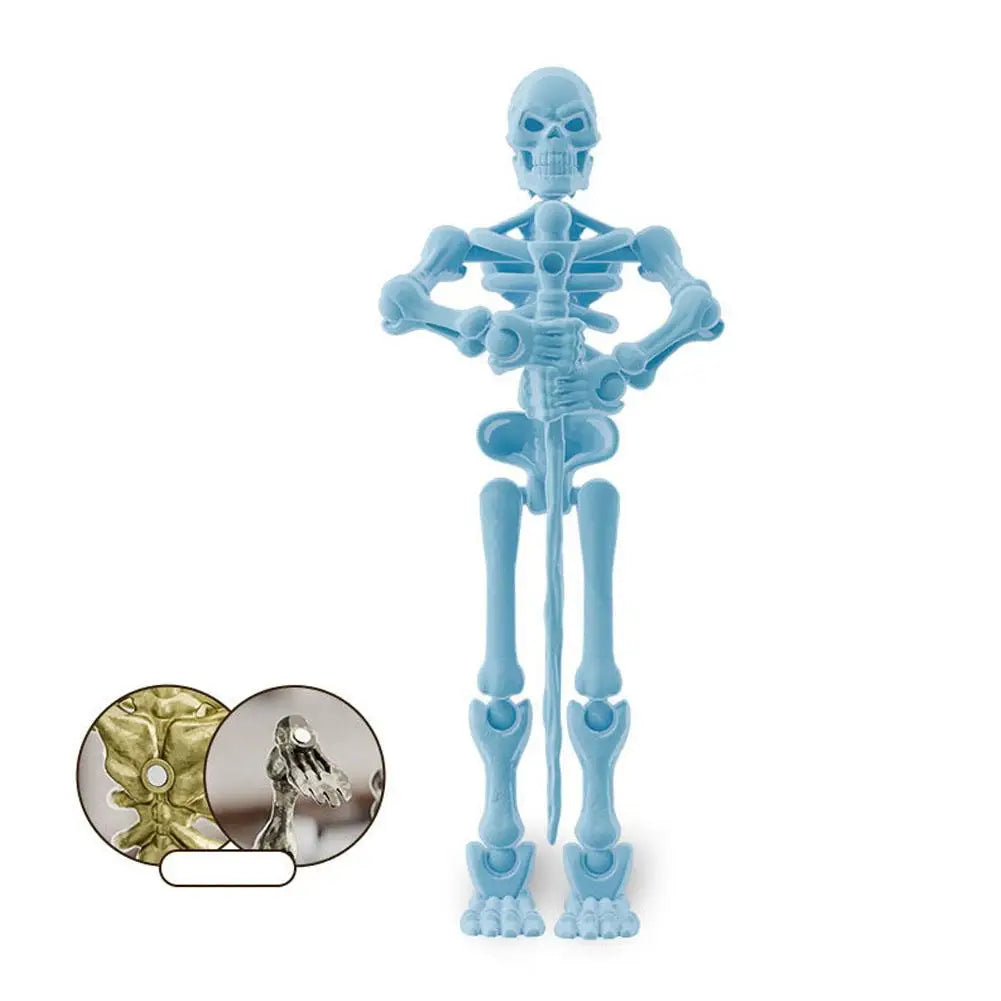 Halloween Magnetic Middle Ages Skeleton Posable Skeleton Human Shape Bones Halloween Haunted House Horror Props Skeleton Doll
