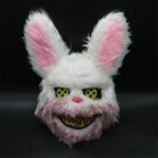 Halloween Cosplay Party Luminous LED Light Face Mask Make-up Horror Rabbit Bear Mask Headgear Cartoon Animal Carnival Head Cover