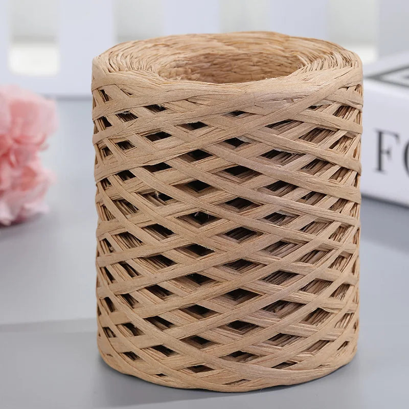 200M Raffia paper rope Straw Yarn For Knitting Crocheting Paper Threads DIY Handmade Summer Sunhat Beach Bag Freeshipping
