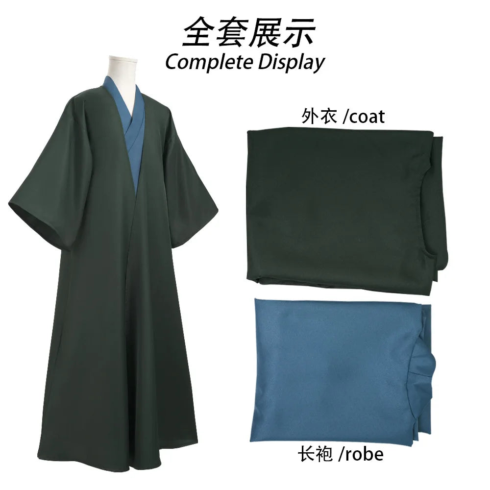 Professor Severus Snape Cosplay Costume Hogwarts School Black Cape Shirt Suit Into Human Robe Magic Wand Carnival Party Uniform