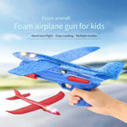 Glowing & Non-Glow Foam Catapult Plane,  Outdoor Shooting Toy Gun, Rotating Boomerang Flying Aircraft Model