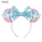 Nieuwste Mickey Mouse Oren Hoofdband Kid Adult Festival Party Pailletten Strik Haarband Vrouwen Baby Girl Party Haar Accessories