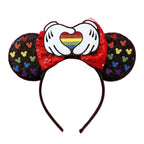 Mouse Ears Headband Cartoon Sequin Bows Headband Birthday Party Christmas Halloween Princess Cosplay Costume For Women Adult