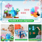 100-300pcs Magnetic Tiles Building Blocks Set,My World Figures Bricks, STEM Educational Toys for Kids Ages 3-10,Boys Girls Gifts