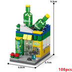 NEW DIY Restaurant Coffee Milk Tea Store Street View Food House Building Blocks Kit Girls Bricks Movie Model Toy