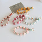 Korean Style Boho Phone Case Rope Keyring Bag Hanging Crochet Macrame Wristlet Phone Wristband DIY Craft Accessories