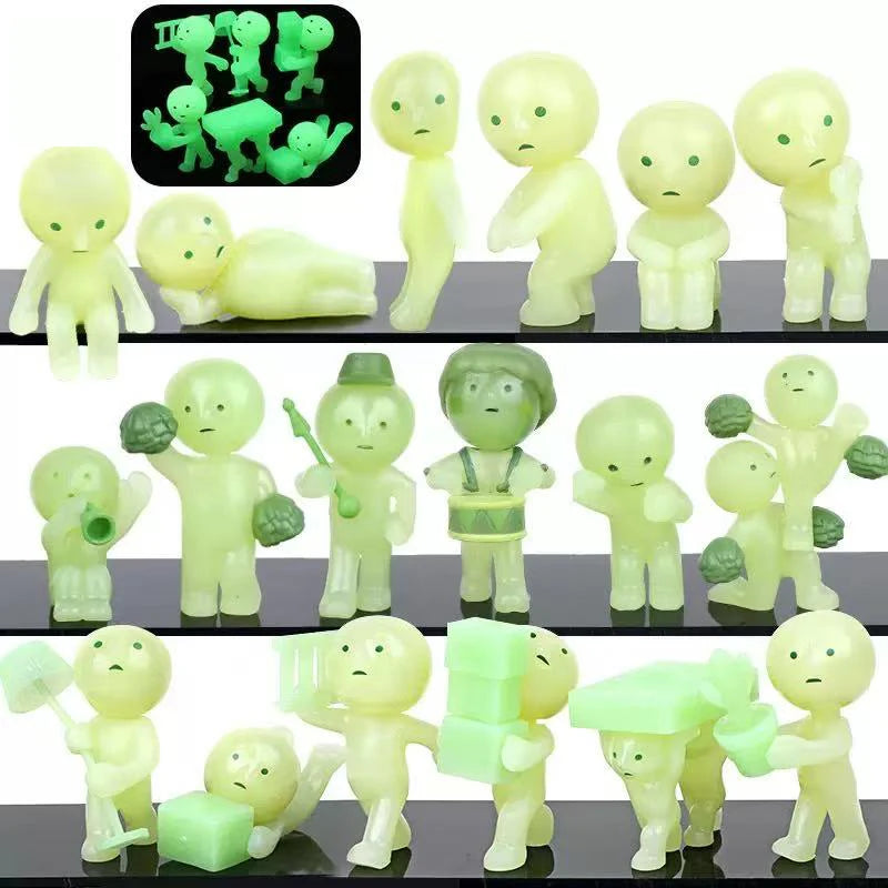 11 types Smiski Multiple Series Noctilucent Green Doll Blind Box Action Figures Decoration Desktop Model Toy For Christmas Gift