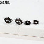 Punk Halloween Earring Black Stainless Steel Ghost Pirate Skull Stud Earrings Women Men Goth Pumpkin Spider Bat Ear Jewelry Gift