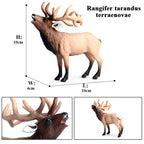 Oenux Forest Deer Animals Simulation Wild White-Tailed Elk Action Figures Moose Figurines Model Decoration Toy Kids Xmas Gift