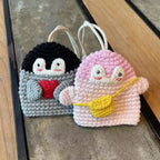 Cute Animal Doll Crochet Keychains For Keys Storage Funny Puppy Series Knitted Bag For Car Keys Holder Keyrings Custom Wholesale