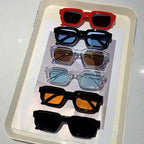 New Men Vintage Rectangle Frame Sunglasses Fashion Retro Sun Glasses Luxury Brand Design Glasses UV400 Eyewear Women Goggles
