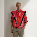 Michael Jackson Thriller Scary Costumes Red Leather Jacket for Women Man Adults Dress Halloween Christmas