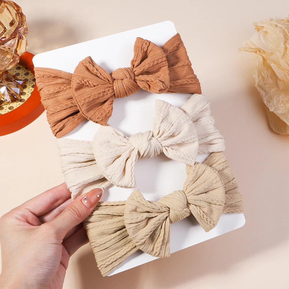 3Pcs/Lot Cable Knit Baby Headbands For Children Elastic Baby Girls Turban Kids Hair Bands Newborn Headwrap Baby Hair Accessories