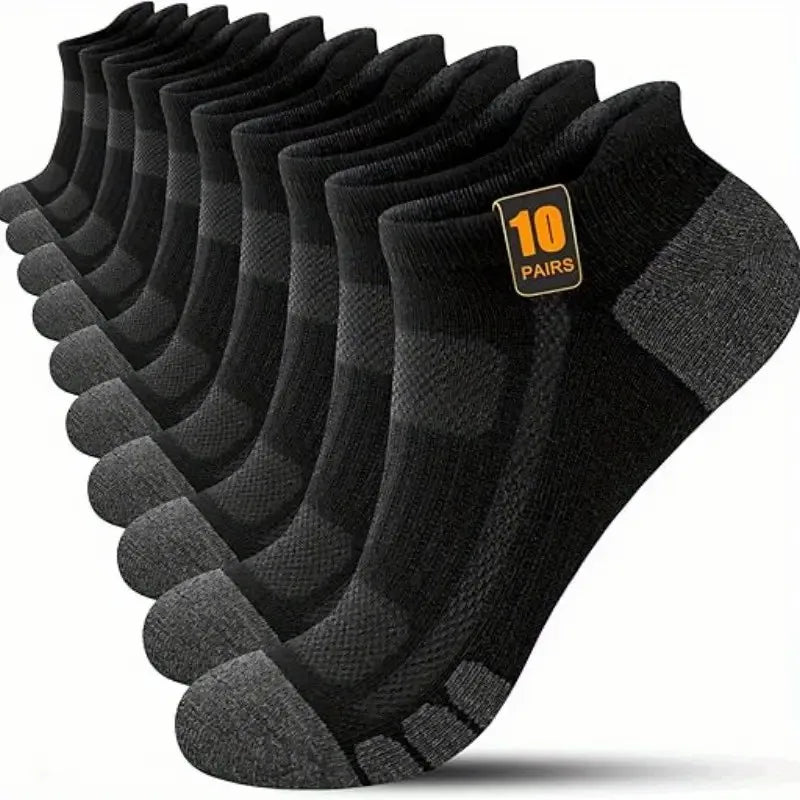 10/30 Pairs Men Women Low Cut Sports Socks Reinforced Wear-Resistant Sweat Absorbing, Breathable Mesh All Season Casual Socks
