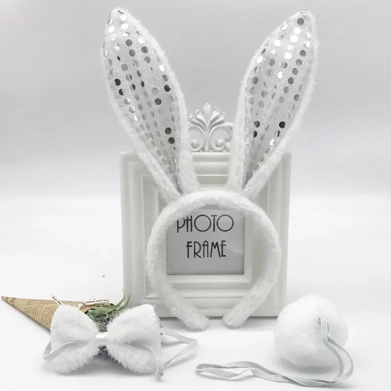 3pcs /set New June 1 Children's Day Holiday Party Activity Performance Animal Plush Rabbit Ears Hair Hoop Accessories Headdress