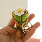 Exquisite Bouquet Series Crochet Keyrings Wholesale Handmaking Bouquet Keychain For Bag Pendant Knitting Flower Keyrings Custom