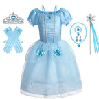 Girls Princess Dress Kids Disney Cosplay Cinderella Snow White Aurora Rapunzel Halloween Costume Children Birthday Party Dresses