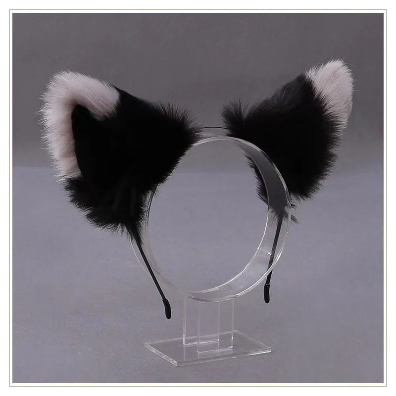Lolita Animal Cat Fox Ear Hair Hoops Cosplay Girls Halloween Anime Headbands Headwear Hair Accessories