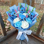 Anime Winnie the Pooh Pig Elephant Handmade Flower Bouquet Plush Doll Wedding Graduation Valentine Christmas Birthday Gifts