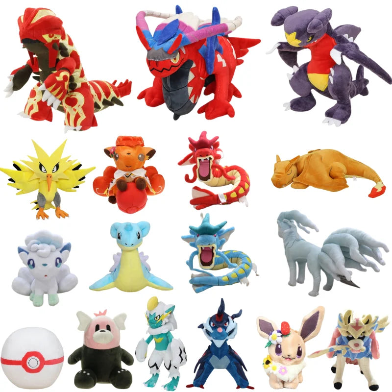 New Pokemon Plush Toys Garchomp Groudon Primal Charizard Vulpix Koraidon Miraidon Gyarados Soft Stuffed Animals Toys Kids Gifts