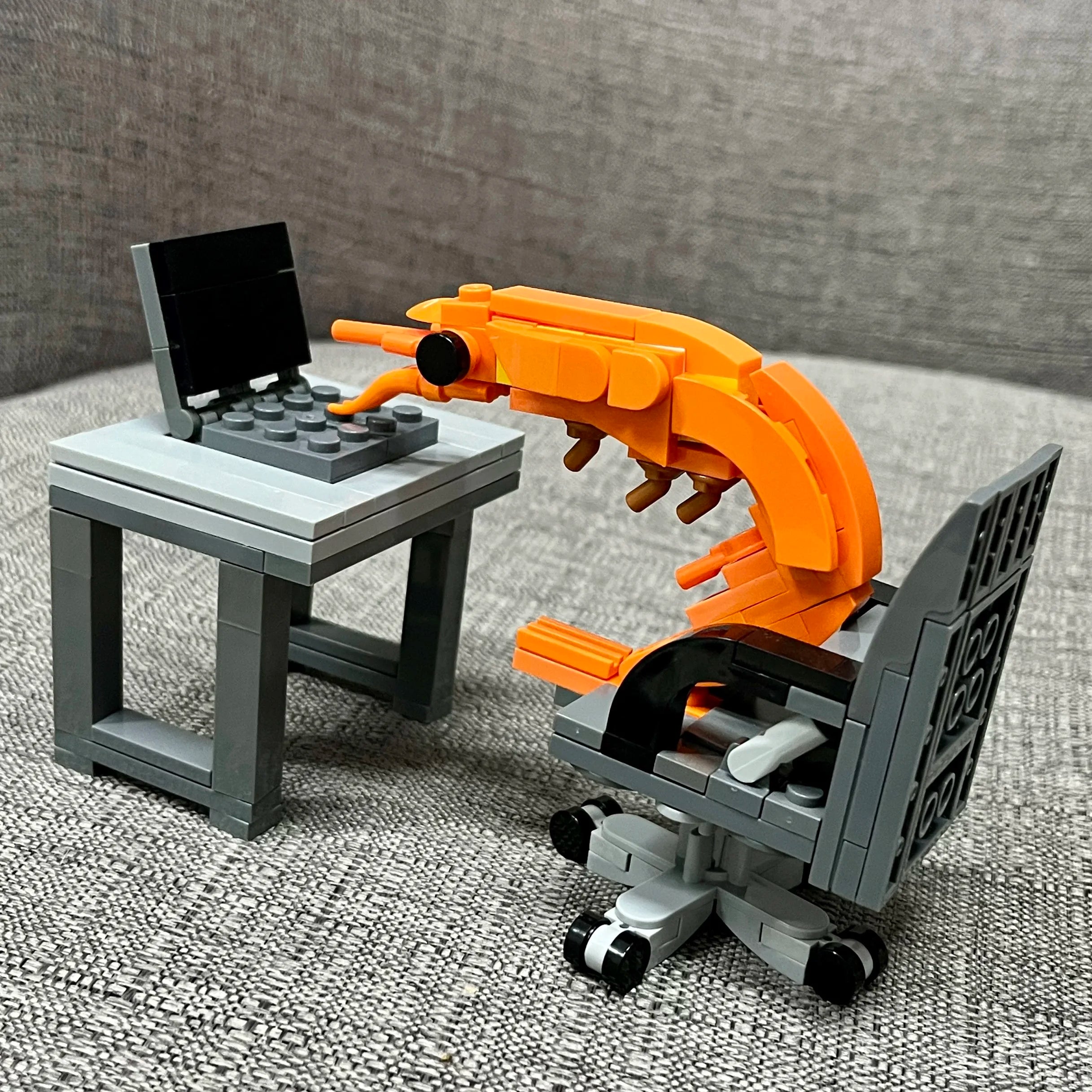 MOC Building block shrimp model figurines, puzzle assembly, boys and girls randomly mixing, Internet celebrity creative parodies