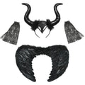 Halloween Costume Fashion Tutu Dress For Girls Cosplay Evil Queen Black Mesh Princess Dress Kids Crow Wand Demon Witch Gown
