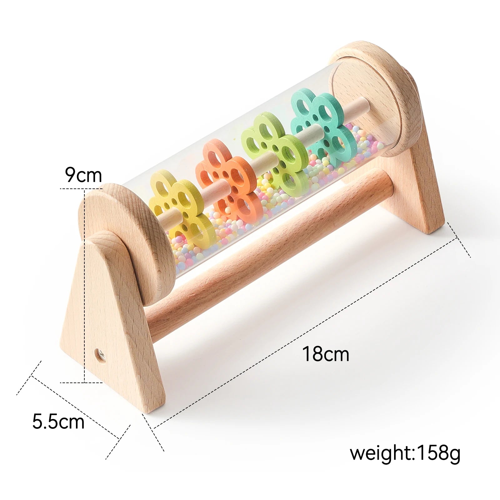 Montessori Baby Rain Stick Rainbow Hourglass Rain Music Rattle Baby Educational Toy Colorful Montessori Sensory Toys for Kids