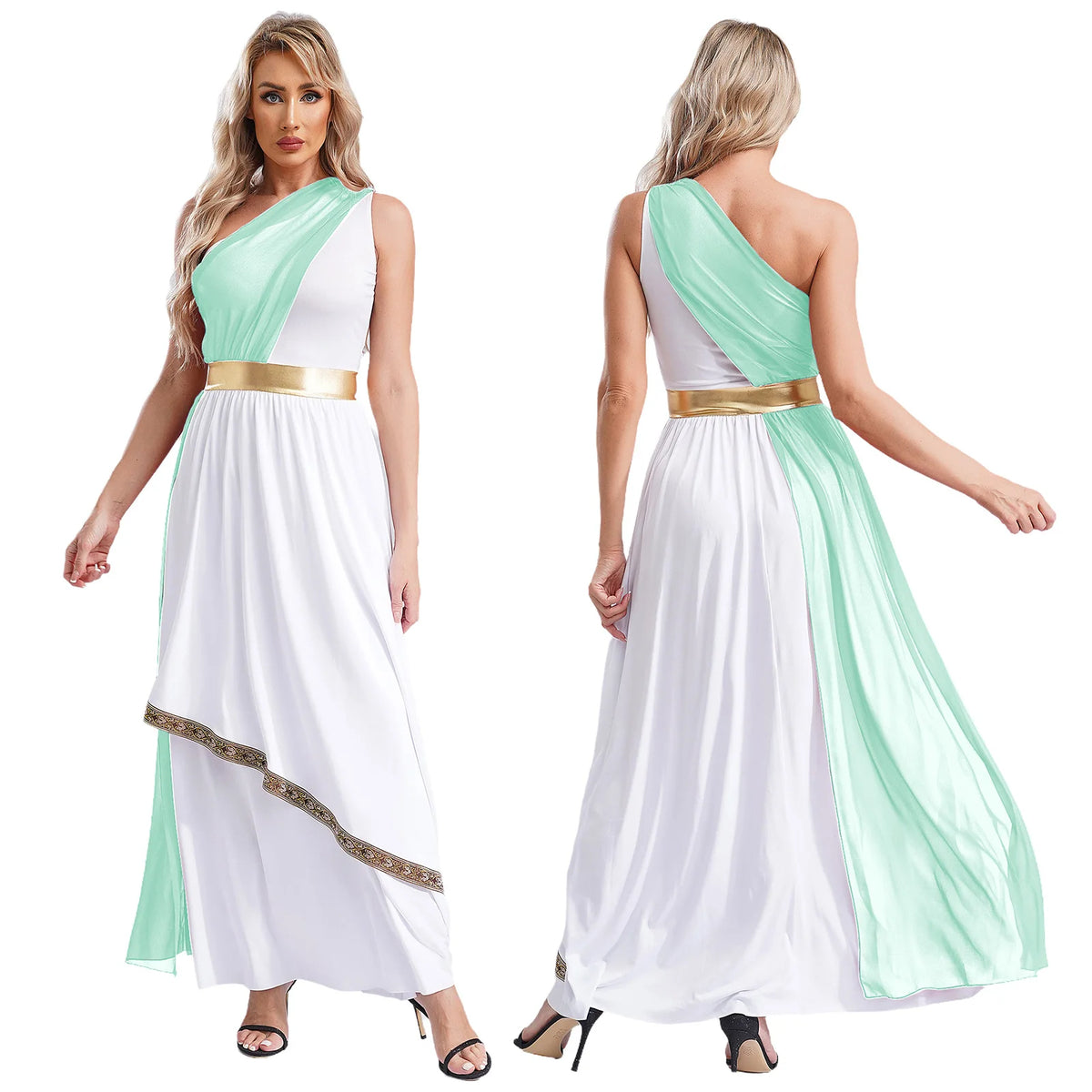 Womens Ancient Greek Athenian Princess Dress Toga Halloween Senator Caesar Cosplay Party Costume Roman Empress Long Robe Dress