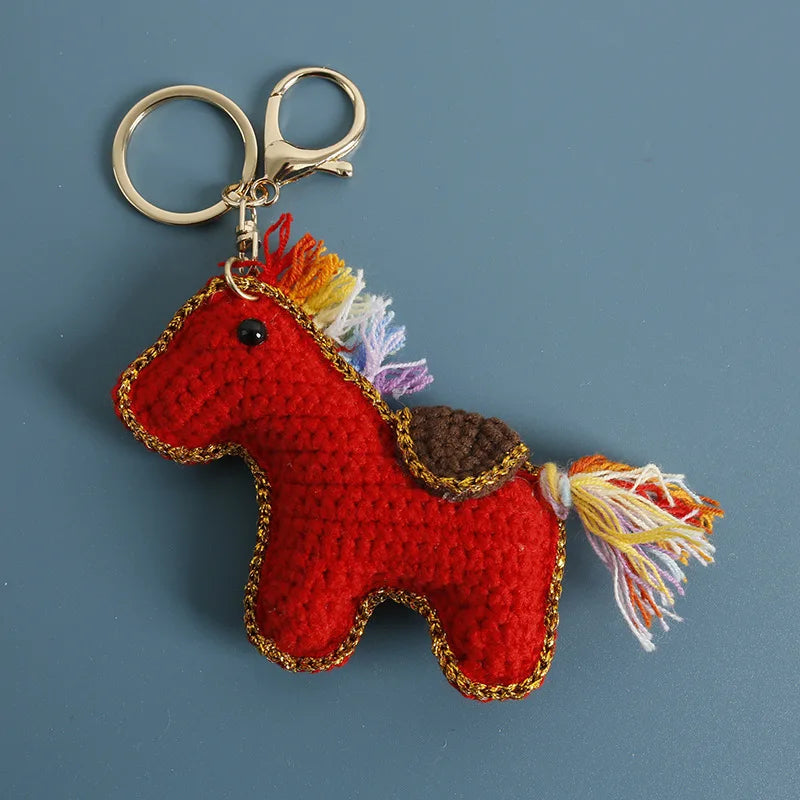Funny Zebra Crochet Keyrings For Bag Pendant Handmake Animal Doll Knitting Keychain Cute Sheep Keyrings Gifts Custom Accessories