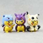 1Set Pocket Monsters Anime Figure Kawaii Pikachu In Disguise Action Figures PVC Adult Collection Model Dolls Toy Gift