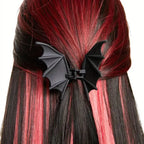 Gothic Bat Hair Clip Halloween Matte Black Gothic Punk-Style Animal Print Hairpin for Women, Elegant Party Hair Accessory