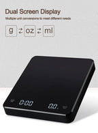 1Set Electronic Coffee Scale with Silicone Pad Digital Coffee Scale with Timer LED Display USB Charging Home Cafe Use Good Gift