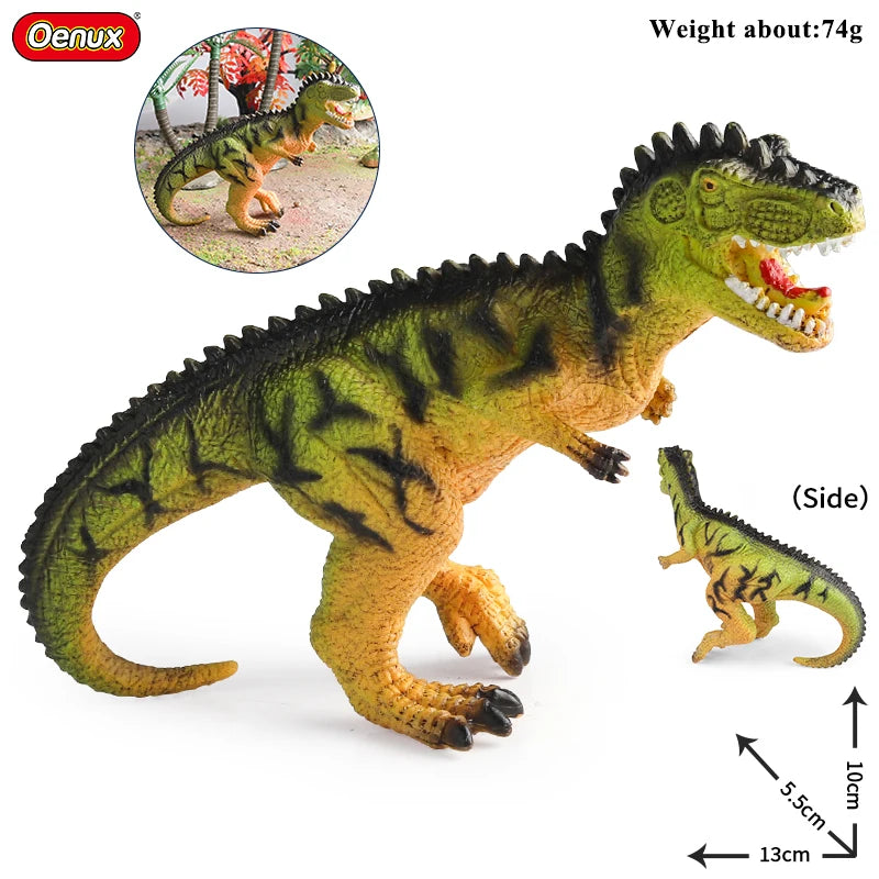 Oenux Jurassic Dinosaurs Indominus Rex Mosasaurus Saichania Dilophosauridae Spinosaurus Model Action Figures Collection Kid Toy