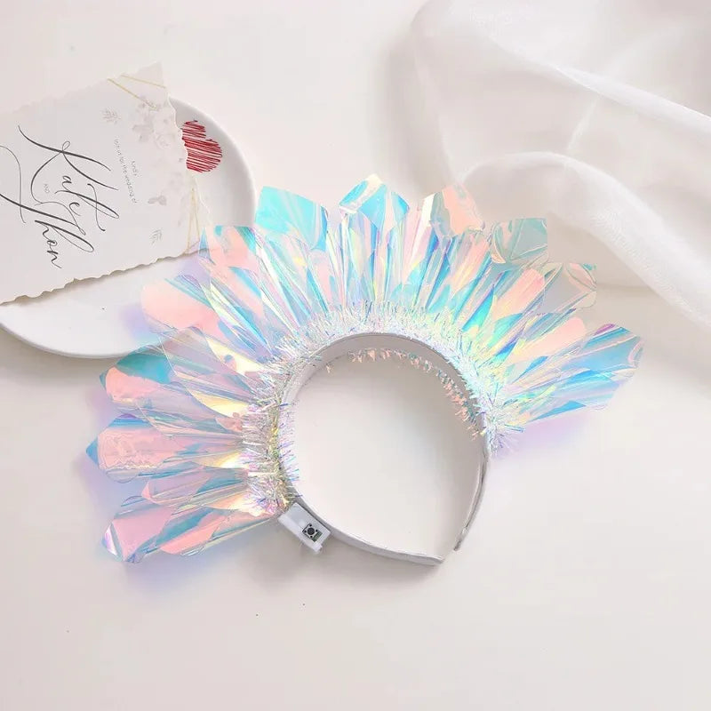 1-10PCS LED Light Up Headband Glowing Crown Hairband Flashing Headdress Luminous Cosplay Party Headwear for Nightclub and Events