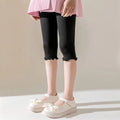 Summer Ultra-Thin Stretch Tights for Girls Aged 1-3, 3-5, and 5-7, Children's Style Slim 7/8 Length Leggings