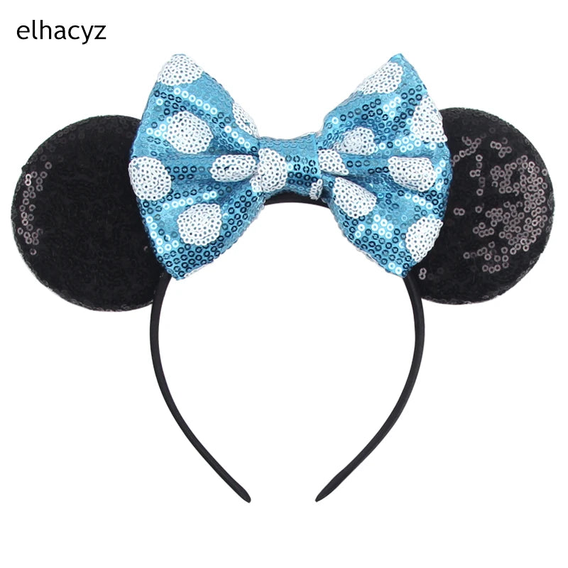 2026 Chic Embroidery Sequin Ears Headband Classical DOT Bow Hairband For Girls Women Party Head Wear Kids DIY Hair Accessories