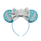 Frozen Elsa Mickey Mouse Ear Headband Sparkling Purple Bow Hair Hoops for Party Valentine Day Gift Holiday Hair Accessories