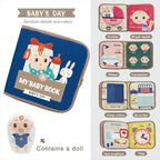 1pcs Montessori Busy Book Baby Early Education Book，Puzzle Toy, Animal Cognitive Fabric Book, Repeated Paste Book & Sensory toys